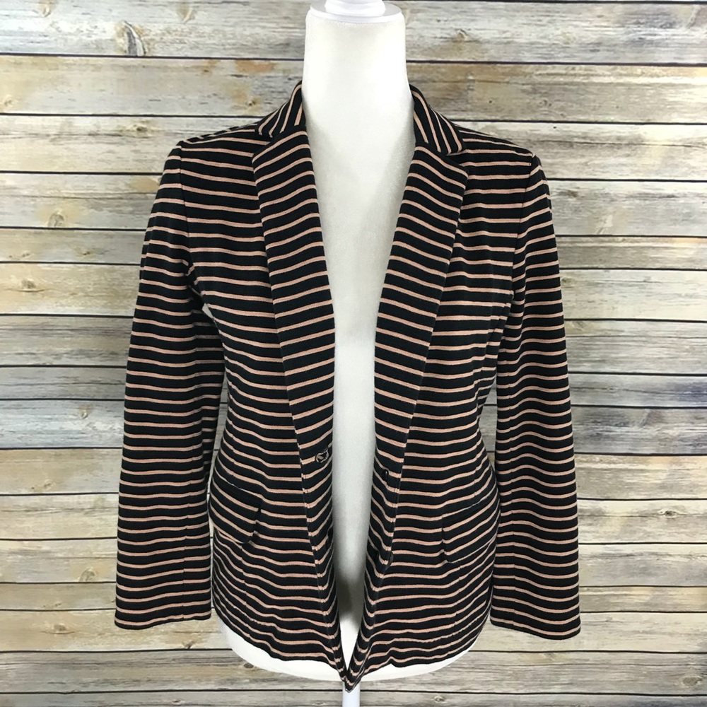 J. Crew Maritime Striped Casual Cotton Blazer - Picture 5 of 8
